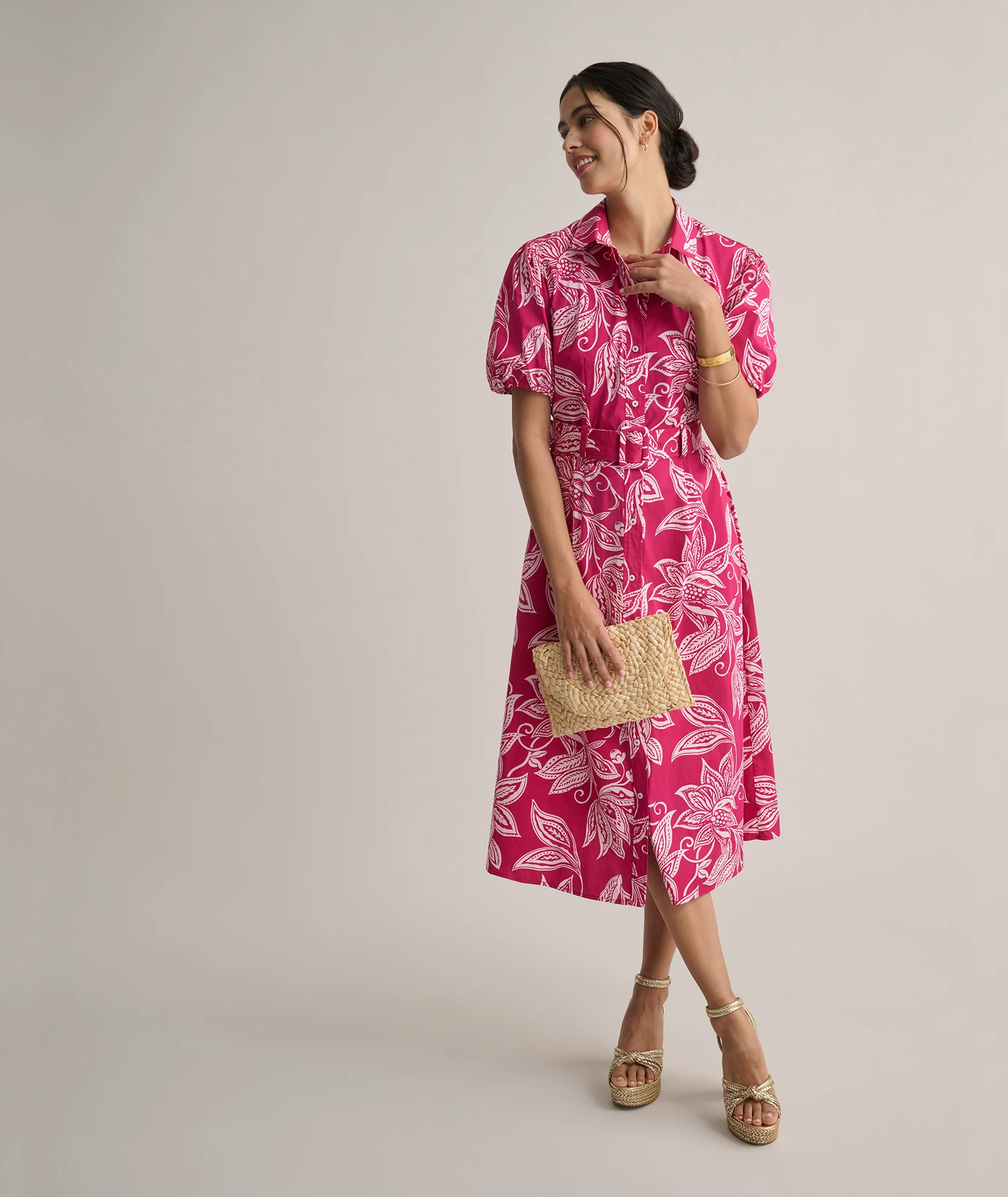 Stretch Cotton Jackie Midi Shirt Dress - Image 5